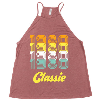 Women's Flowy High Neck Tank Top - 1980 Tank - 80s Tank