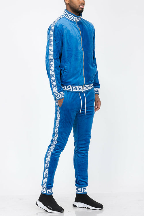 Men's Velour Tracksuit  Sweatsuit 2 Piece Set