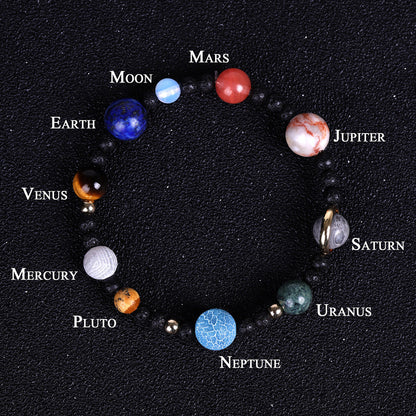 Planets of the Galaxy Marble Stretch Bracelet