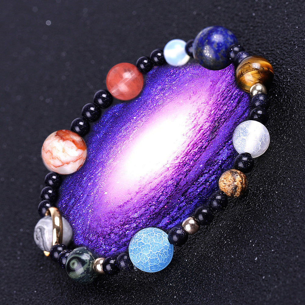 Planets of the Galaxy Marble Stretch Bracelet