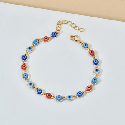 18K Gold Summer Evil Eye Anklet Bracelet