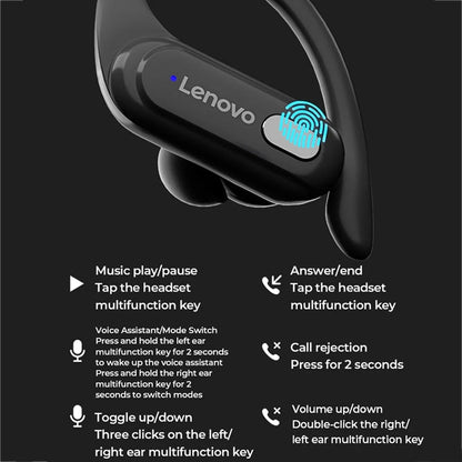 Lenovo XT60 Bluetooth 5.3 Ear-mounted Sports Wireless Bluetooth