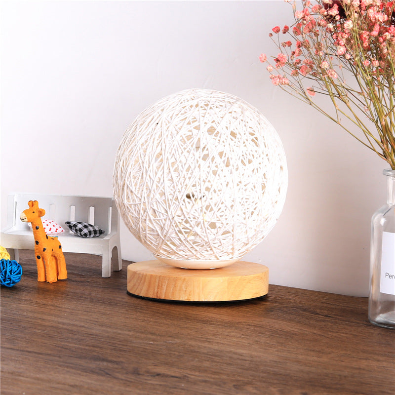 Decorative Moon Lamp - Wooden Base - USB Charger