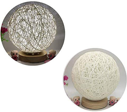 Decorative Moon Lamp - Wooden Base - USB Charger